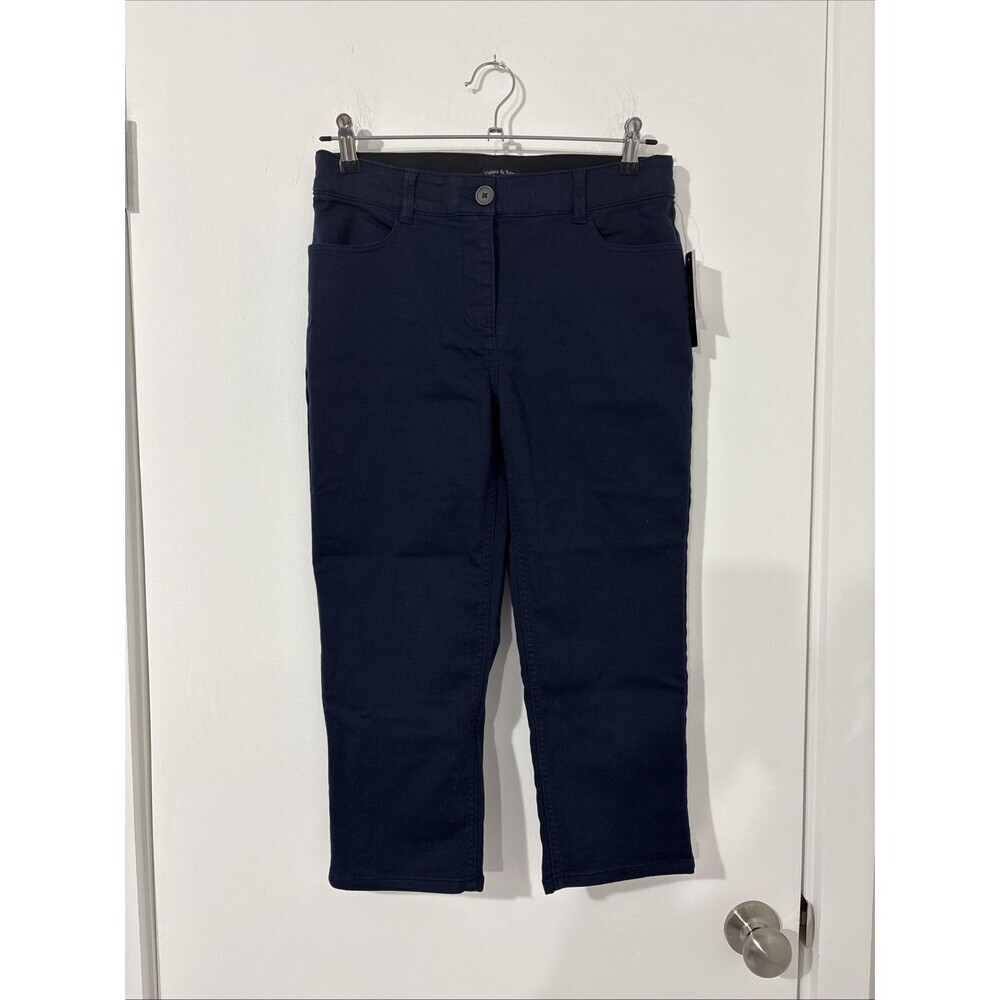 Violet & Roses‎ Women’s Navy Blue Capri Pants Stretch Chino Size 4 Brand New